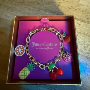 Juicy Couture Gold Bracelet with Fruit Charms